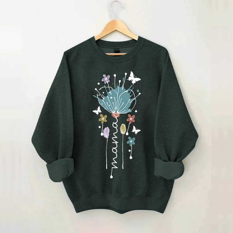 Mama Flower Butterfly Sweatshirt