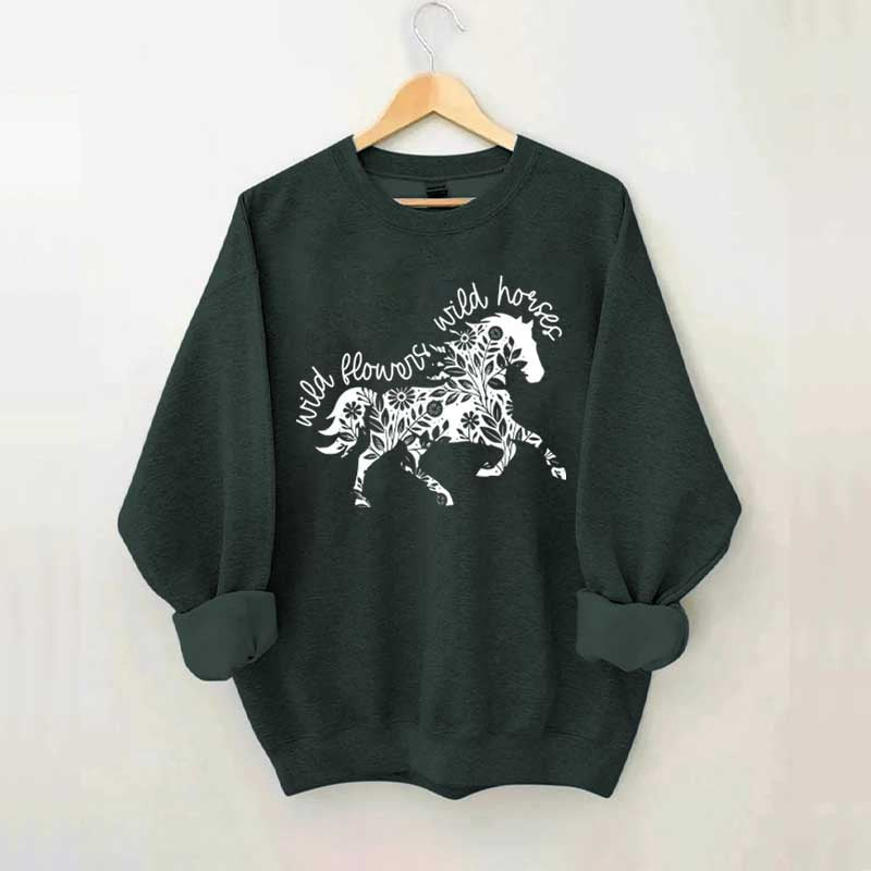 Wild Horses Graphic Vintage Western Country Sweatshirt