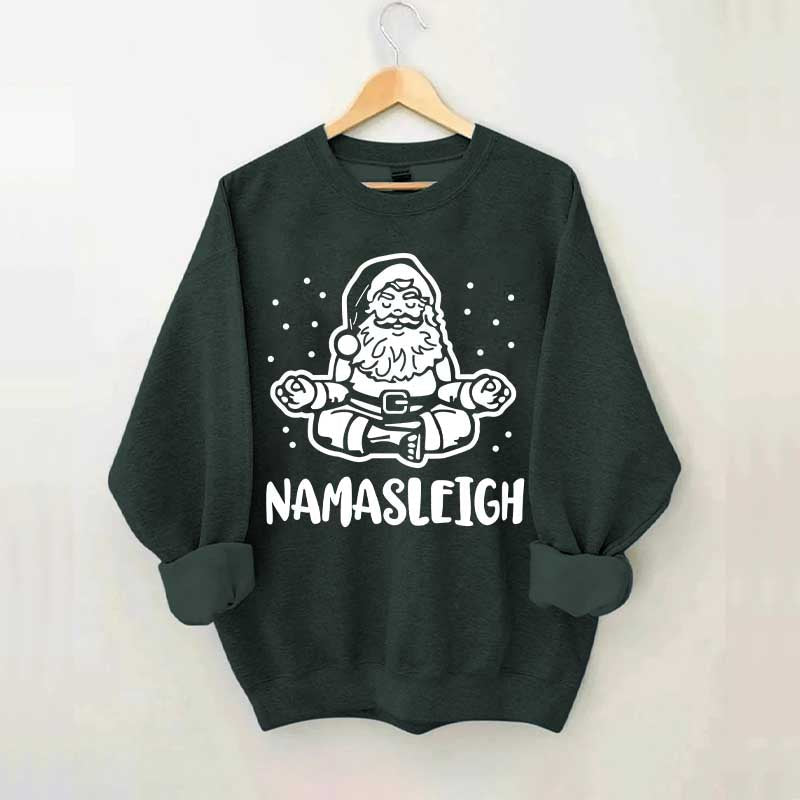 Namasleigh Funny Santa Christmas Sweatshirt