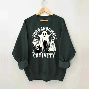 Purranormal Cativity Spooky Ghost Cat Sweatshirt