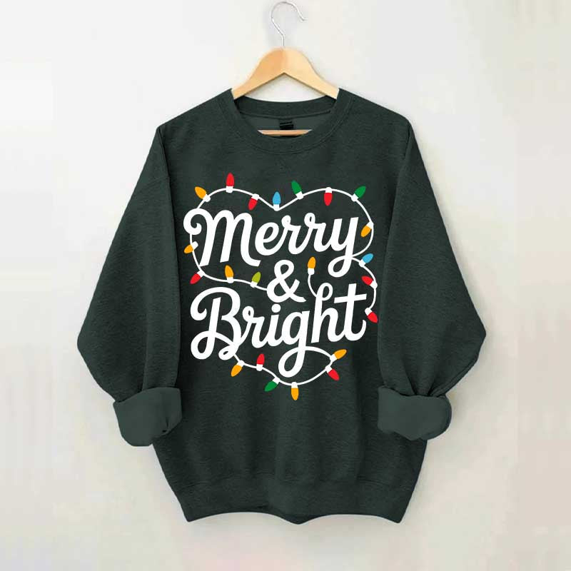 Merry & Bright Holiday Christmas Sweatshirt