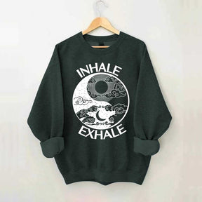 Inhale Exhale Yin And Yang Sweatshirt