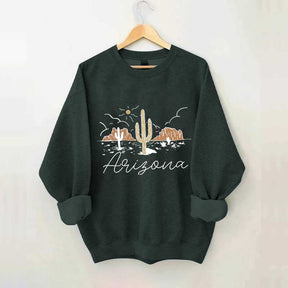 Arizona Desert Graphic Retro Cactus Sweatshirt