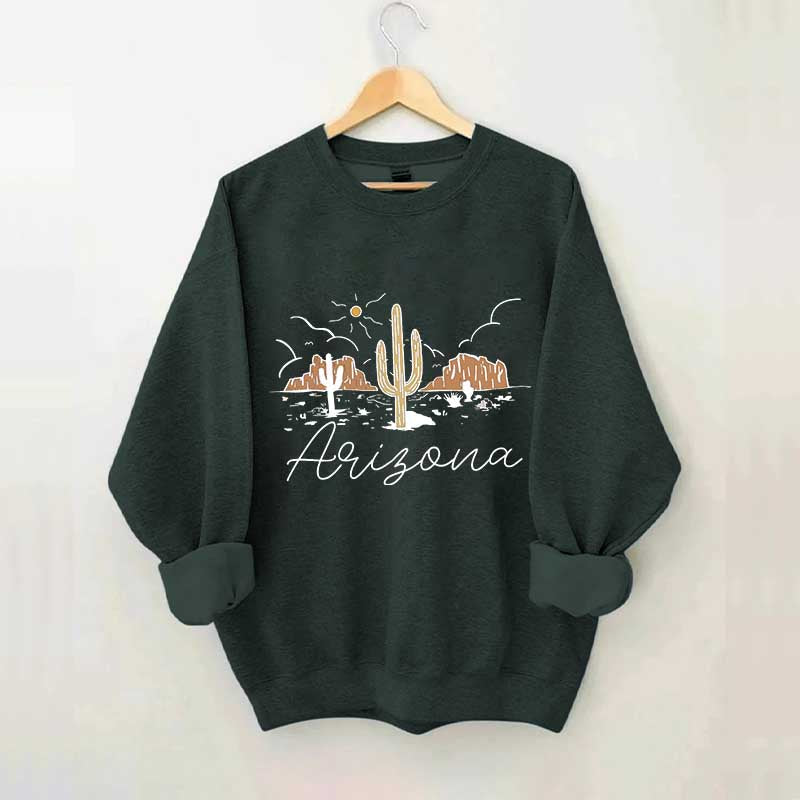 Arizona Desert Graphic Retro Cactus Sweatshirt
