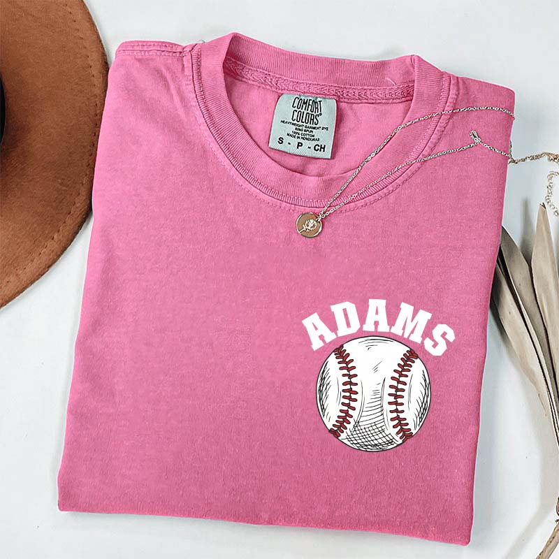 Custom Baseball Name Pocket  T-Shirt