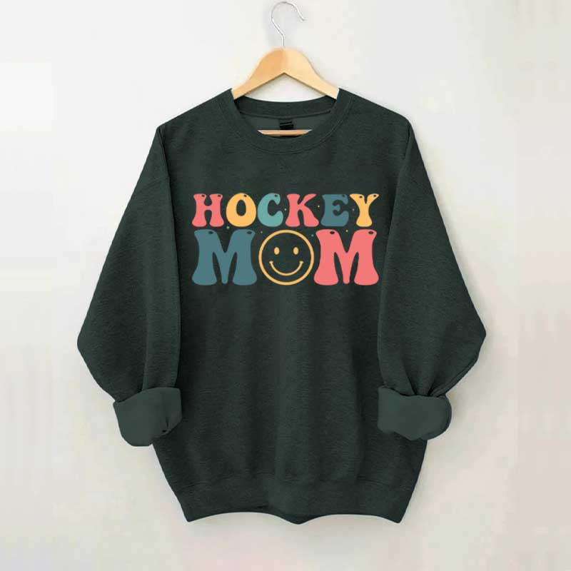 Hockey Mom Smiley Face Sweatshirt