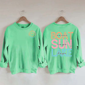 Boat Waves Sun Rays Lake Days Sweatshirt