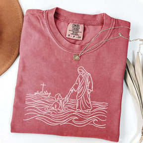 Jesus Walking on Water Comfort Colors T-Shirt