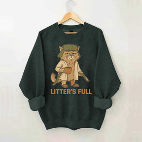 Litters Full Funny Cat Lovers Christmas Xmas Sweatshirt