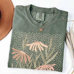 Boho Floral Abstract Botanical Aesthetic T-Shirt