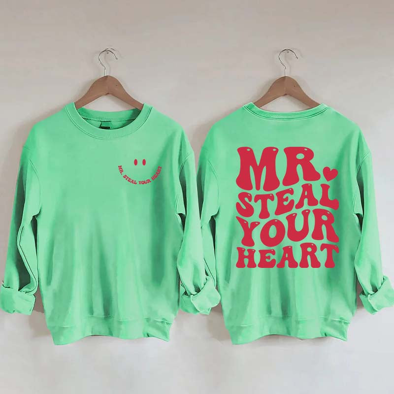 Retro Valentine Mr Steal Your Heart Sweatshirt