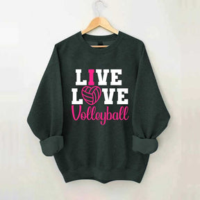 Live Love Volleyball Pink Sweatshirt