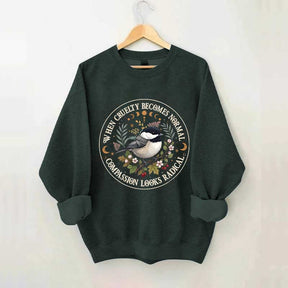 Radical Compassion Floral Bird Sweatshirt