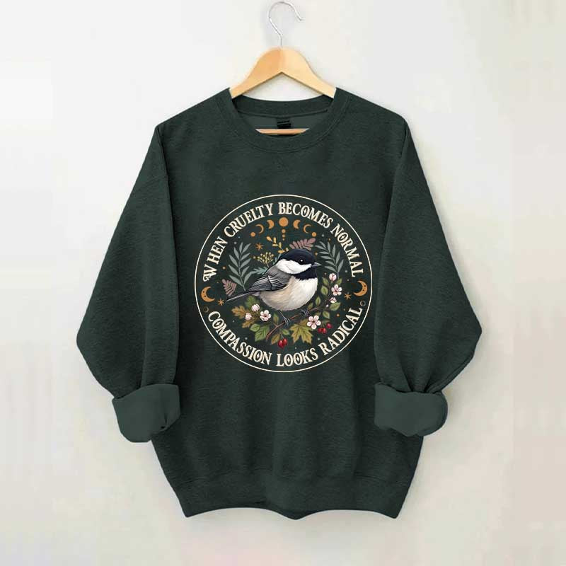 Radical Compassion Floral Bird Sweatshirt