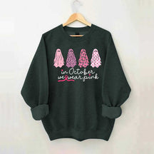In October We Wear Pink Ghost Cancer Fighter Sweatshirt