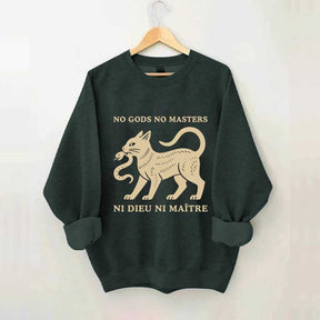 No Gods No Masters Ni Dieu Ni Maître Cat Sweatshirt