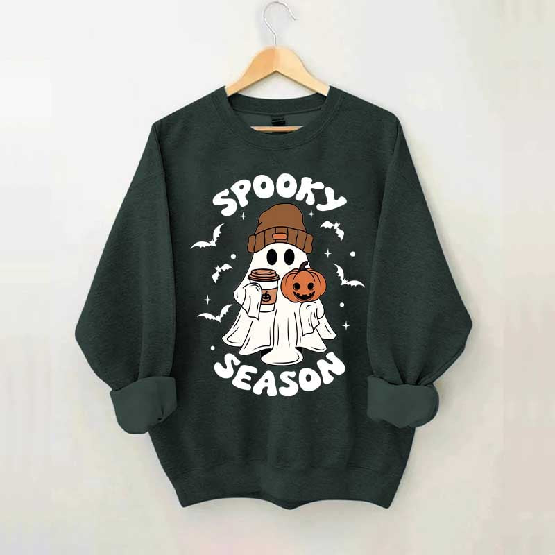 Halloween Ghost Spooky Season Coffee Sweatshirt