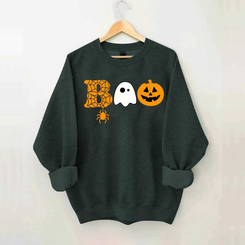 Halloween Boo Ghost Pumpkin Spider Sweatshirt