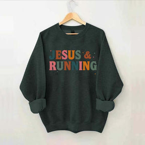 Jesus Running Marathoner Sweatshirt