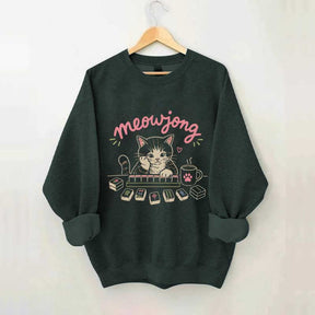Cute Mahjong Cat Lover Sweatshirt