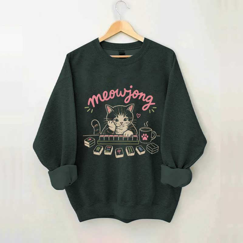 Cute Mahjong Cat Lover Sweatshirt