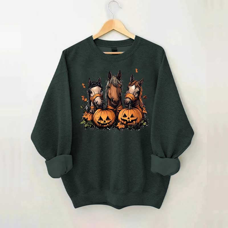 Halloween Horse Pumpkin Sweatshirt
