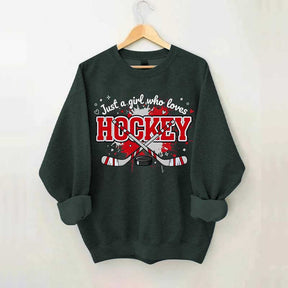 Just a Girl Who Loves Hockey Red Sweatshirt