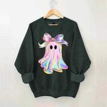 Sparkly Bow Rainbow Ghost Sweatshirt