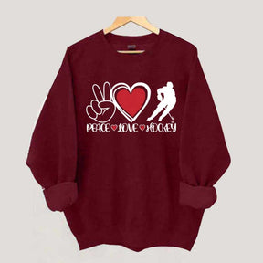 Peace Love Hockey Sweatshirt