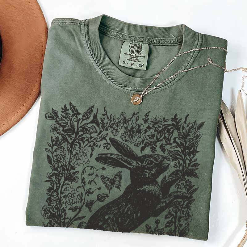 Cottagecore Rabbit Woodland Aesthetic T-Shirt