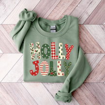 Holly Jolly Merry Christmas Tree Floral Sweatshirt