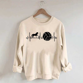 Funny Horse Volleyball Heartbeat Sweatshirt