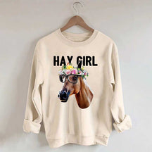 Hay Girl Horse Lover Farmer Sweatshirt