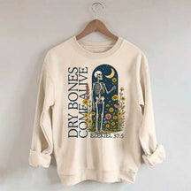 Dry Bones Come Alive Catholic Boho Floral Sweatshirt