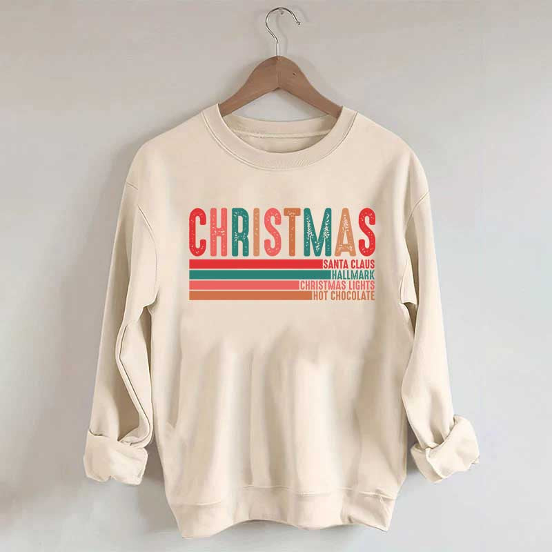 Retro Christmas Santa Clause Xmas Light Sweatshirt