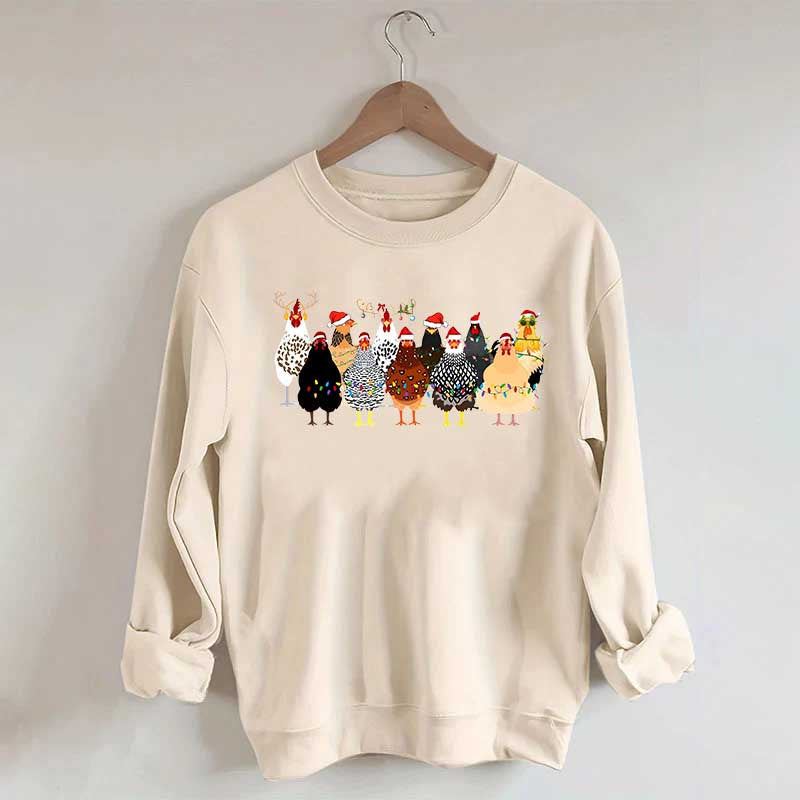 Funny Christmas Holiday Chickens Sweatshirt