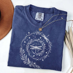 Cute Wildflowers Dragonfly Nature T-Shirt