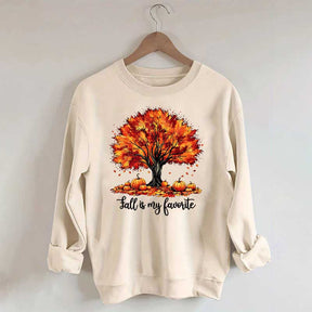 Fall Is My Favorite Tree Leaves Trendy Sweatshirt