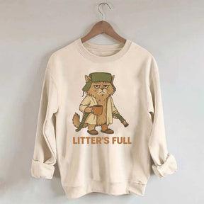 Litters Full Funny Cat Lovers Christmas Xmas Sweatshirt