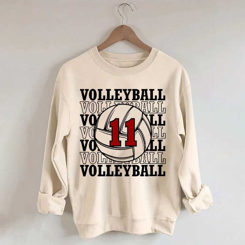 Custom Volleyball Number Team Sweatshirt
