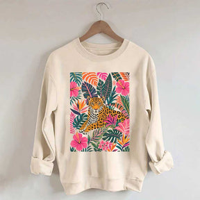Tiger Floral Jungle Animal Sweatshirt
