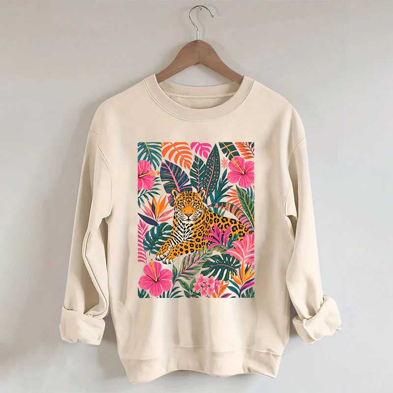 Tiger Floral Jungle Animal Sweatshirt