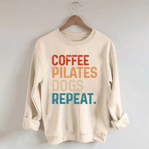 Coffee Pilates Dogs Repeat Sweatshirt