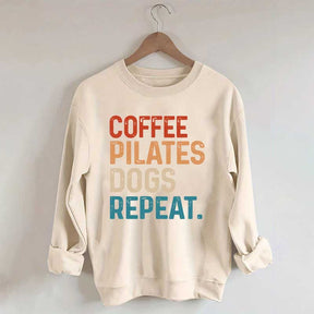 Coffee Pilates Dogs Repeat Sweatshirt