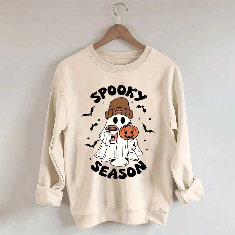 Halloween Ghost Spooky Season Coffee Sweatshirt