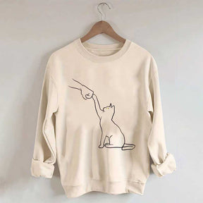 Cute Cat Fist Bump Lover Sweatshirt