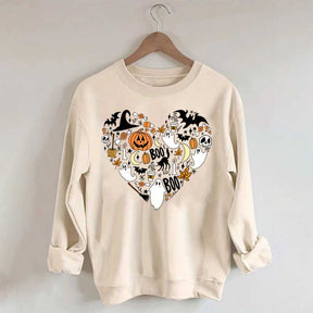 Happy Halloween Doodles Heart Sweatshirt