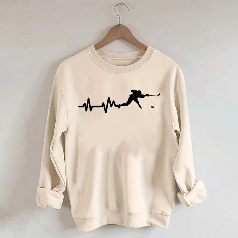 Ice Hockey Player Heartbeat Sweatshirt