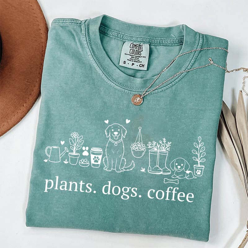 Plant and Dog Lover Summer T-Shirt