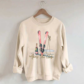 Apres Ski Champagner Skifahrer Sweatshirt